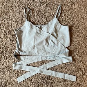 Light Blue Wrap Top